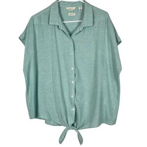 Weatherproof Vintage Washable Linen Lt. Green Women’s Blouse Size Large